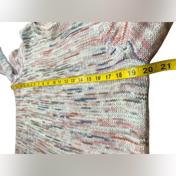 J. Jill Cotton Space Dye Sweater Tunic Multicolor Knit Pullover Size Medium - Picture 3 of 6